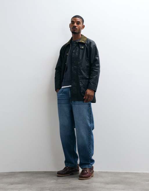 Barbour Icons Beaufort wax jacket in navy, 3 of 5