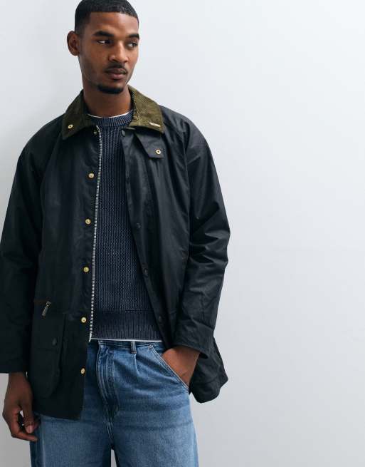 Barbour Icons Beaufort wax jacket in navy, 4 of 5