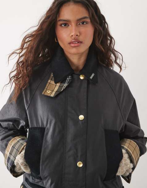 Barbour Icons Beaufort wax long jacket in navy - view 1