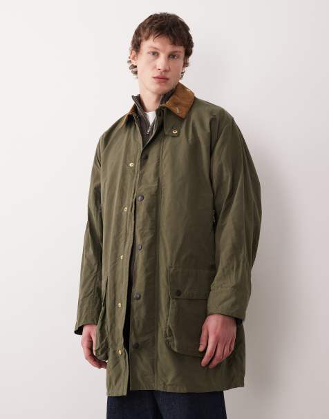 Barbour Icons Border long jacket in green - view 1