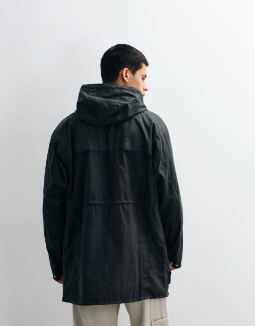 Barbour Icons Durham tartan check wax jacket in green, 5 of 7