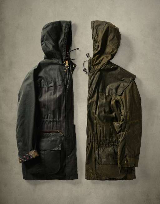 Barbour Icons Durham tartan check wax jacket in green, 7 of 7