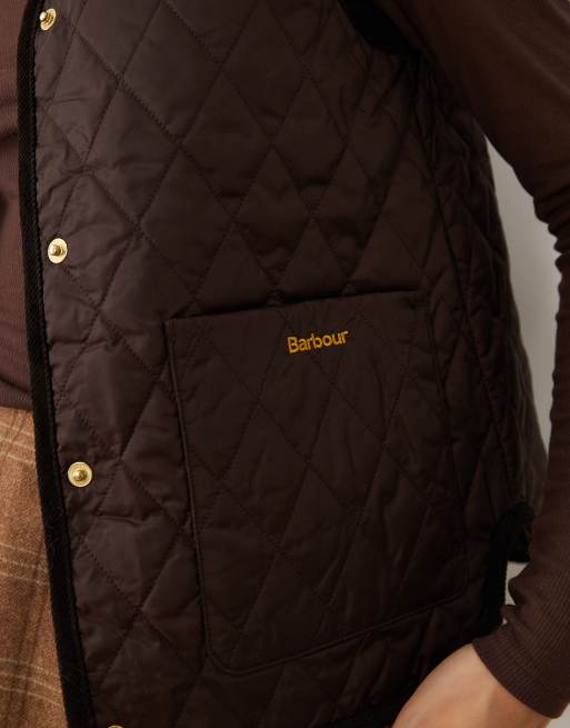 Barbour Icons reimagined reversible tartan check quilted linger gilet in black, 3 of 5