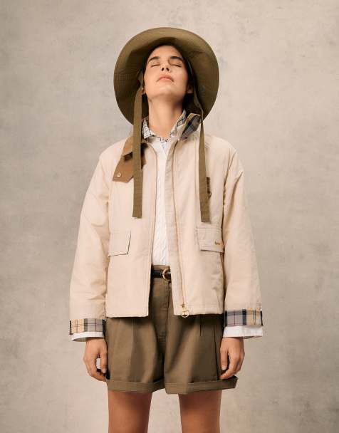 Barbour Icons Spey showerproof jacket in cream - view 1