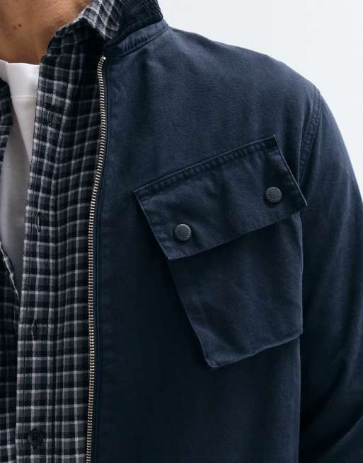 Barbour International A7 overshirt med dragkedja i navy, 5 av 5