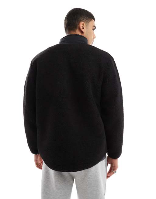 Barbour International – Adams – Oversize-Fleece-Shirt in Schwarz, 2 von 4