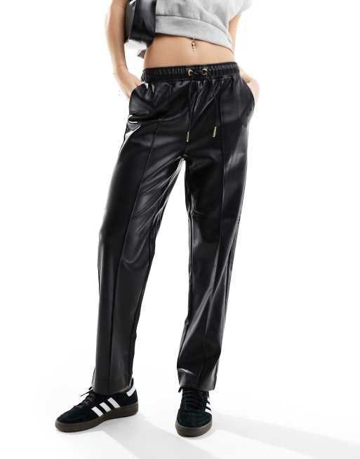 Barbour International Agusta PU drawstring pants in black