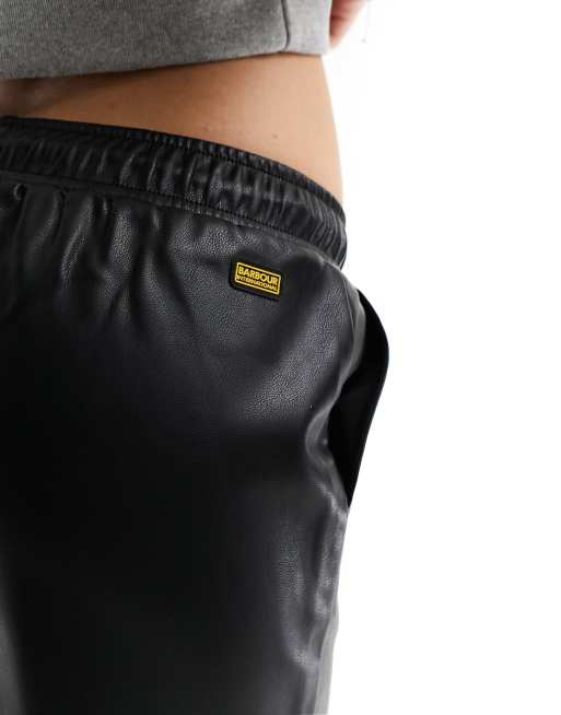 Barbour International Agusta PU drawstring trouser in black ASOS