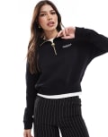 [Barbour International] Barbour International Alani logo quarter zip sweatshirt in black exclusive to ASOS 12 BLACK