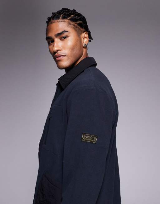 Barbour International - Albby - Mørk marineblå overskjorte i mikrofleece , 4 af 5