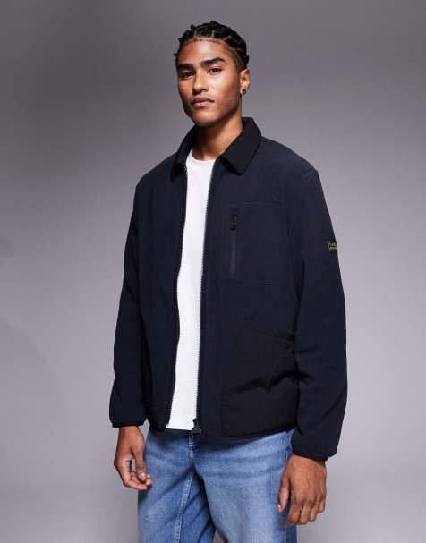 Barbour International - Albby - Overshirt van microfleece in donker marineblauw - view 1