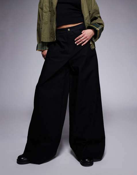 Barbour International Alexis high waisted wide leg pants in black - view 1