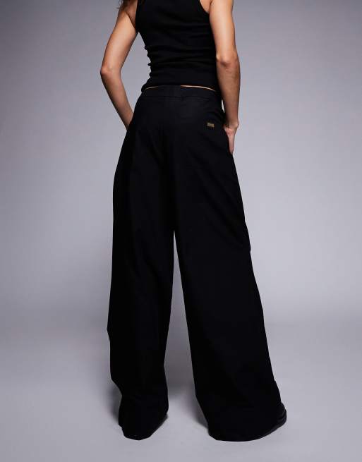 Barbour International Alexis high waisted wide leg trousers in black, 2 of 5