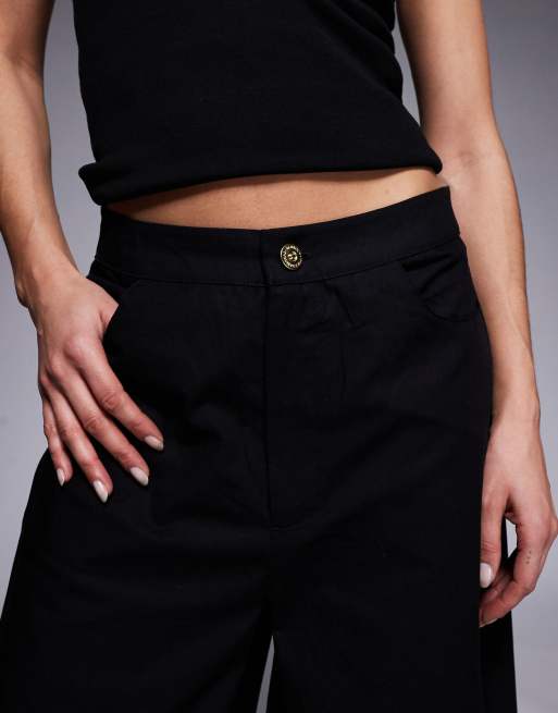 Barbour International Alexis high waisted wide leg trousers in black, 5 of 5