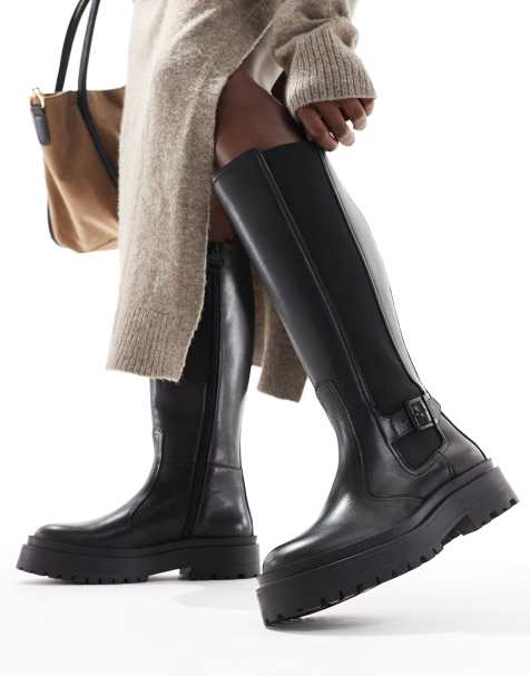Barbour International Alicia tall chelsea boots in black - view 1