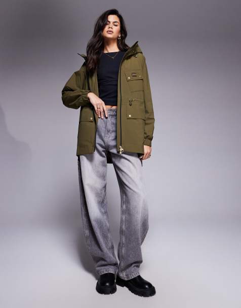 Barbour International Alicia waterproof jacket in khaki - view 1