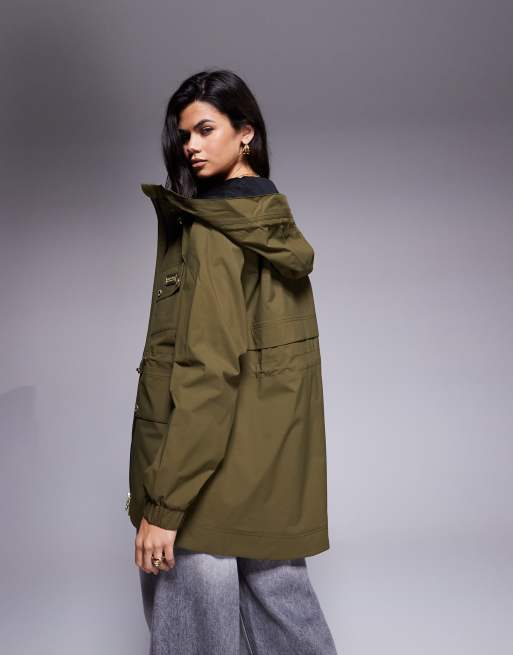 Barbour International Alicia waterproof jacket in khaki , 2 of 4