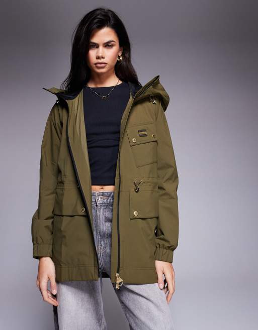 Barbour International Alicia waterproof jacket in khaki , 4 of 4