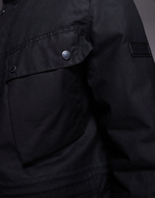 Barbour International - Allen - Met was behandeld jack in zwart, 5 van 5