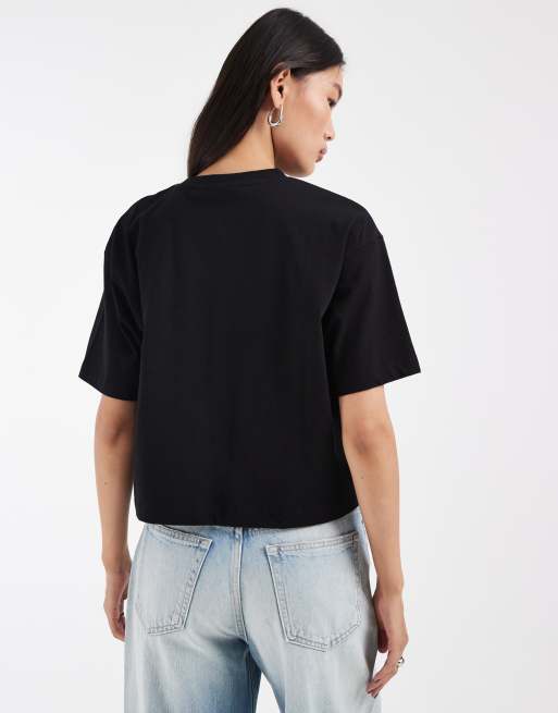 Barbour International Amaya T-shirt con logo a maniche corte nera, 4 di 4