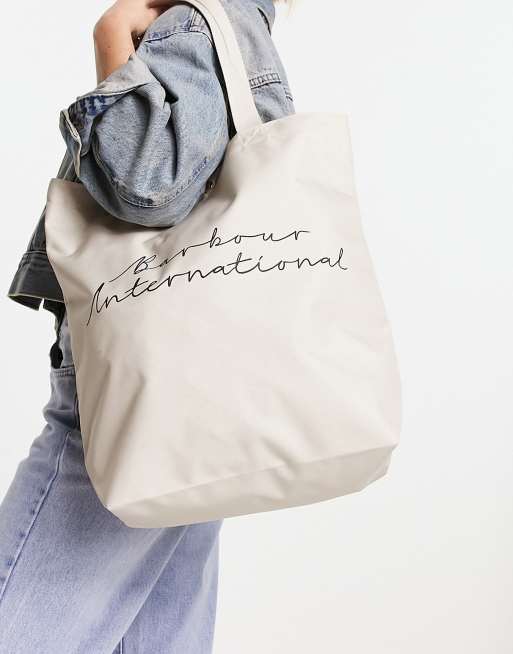 Barbour International Apex shopper bag in silver cloud