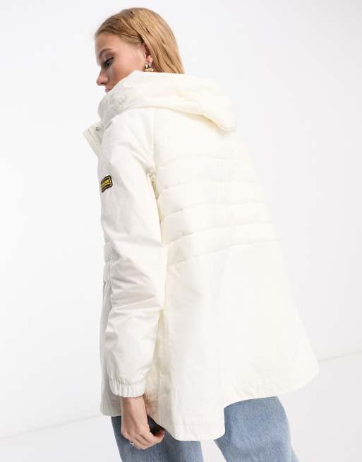 Barbour jacket womens store white