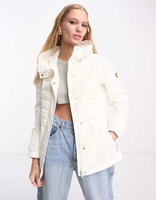 Barbour beaufort store jacket womens white