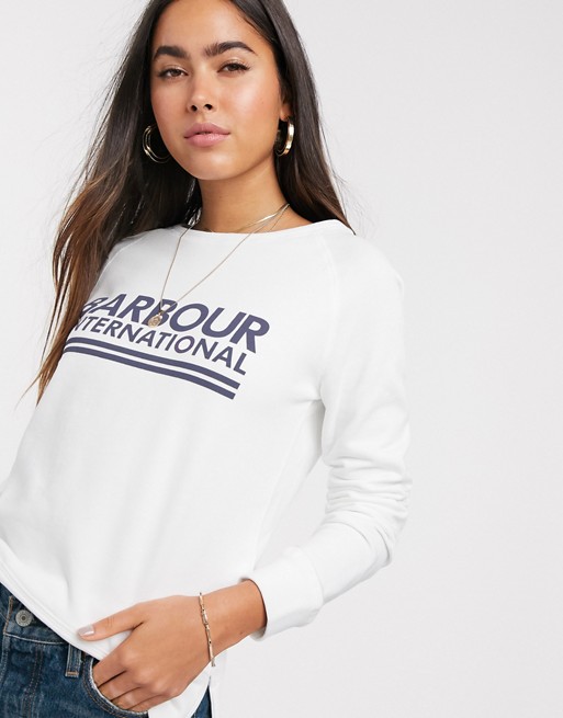 Barbour International arena sweatshirt in white