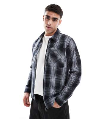 Barbour International Arne checked overshirt in black