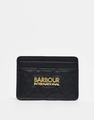 Barbour International - Aurora - Kartenetui in Schwarz mit goldfarbenem Detail