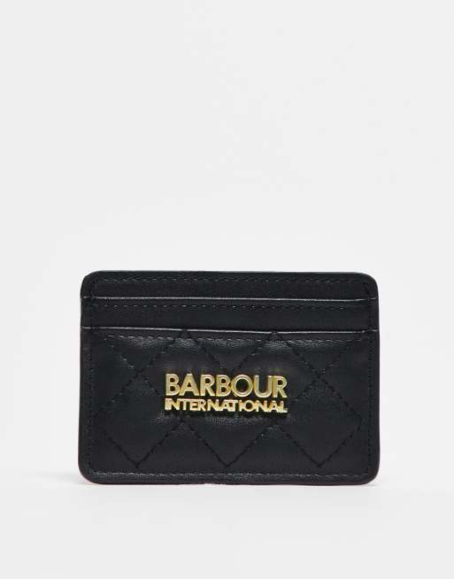 Barbour International - Aurora - Portacarte nero con decorazione dorata 