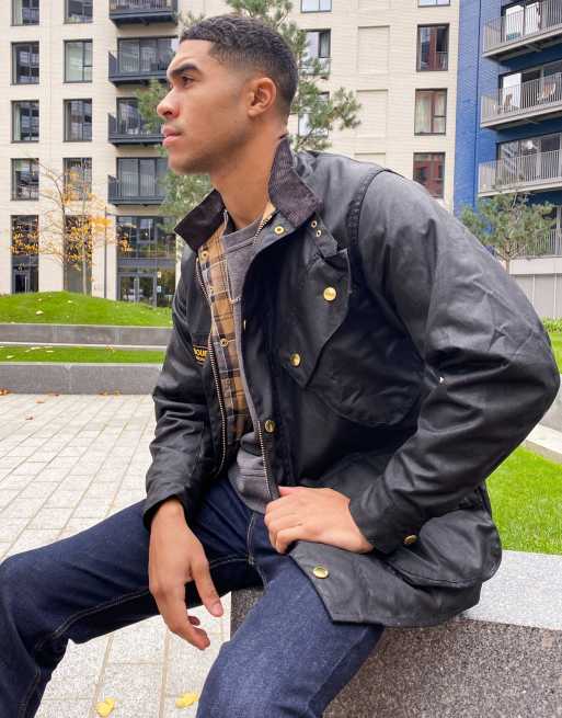 Barbour biker jacket store men