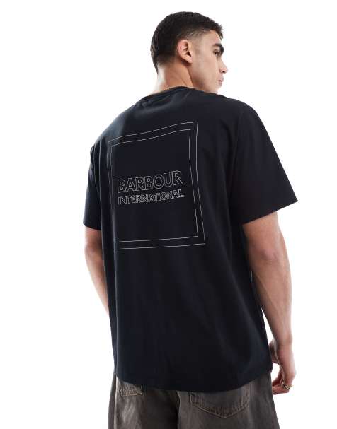 Barbour International back print oversized t-shirt in black - view 1