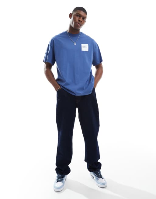 Barbour International backprint oversized t-shirt in north sea blue, 2 of 4