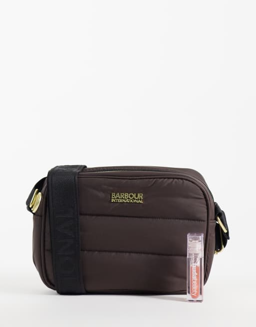 Barbour International Baffle quilted crossbody bag in truffle brown, 2 of 4