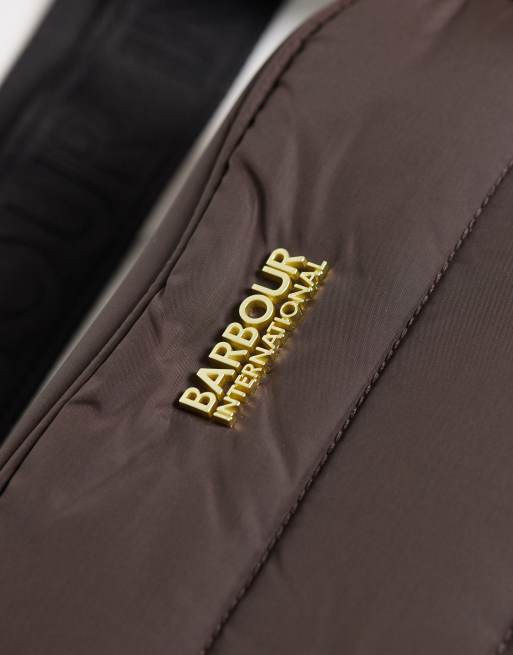 Barbour International Baffle quilted crossbody bag in truffle brown, 3 of 4
