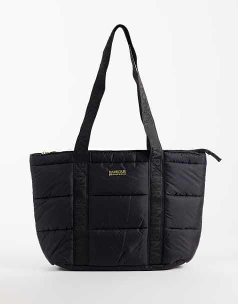 Barbour International Baffle quilted tote bag in black - view 1