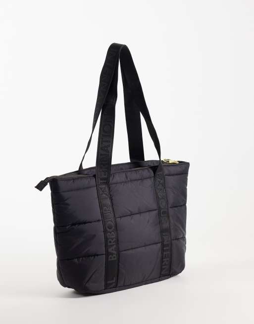 Barbour International Baffle quilted tote bag in black, 4 of 4