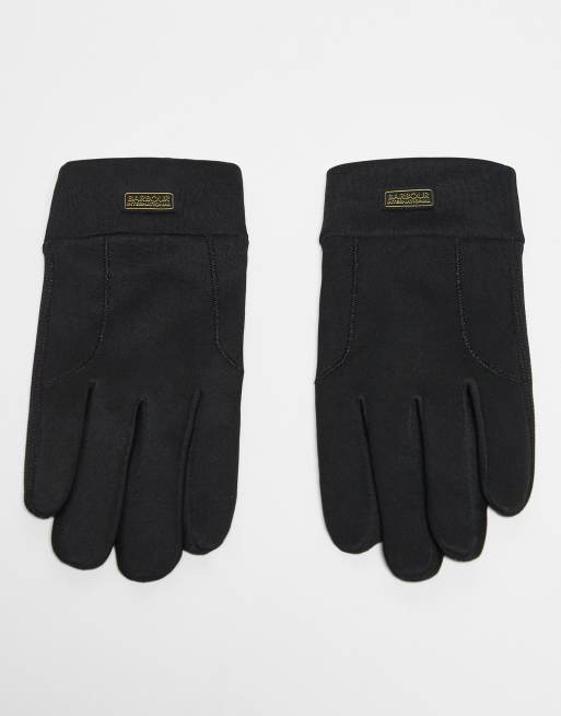 Barbour International balfour gloves in black/shadow
