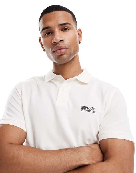 Barbour International – Basic-Polohemd in Wollweiß - view 1