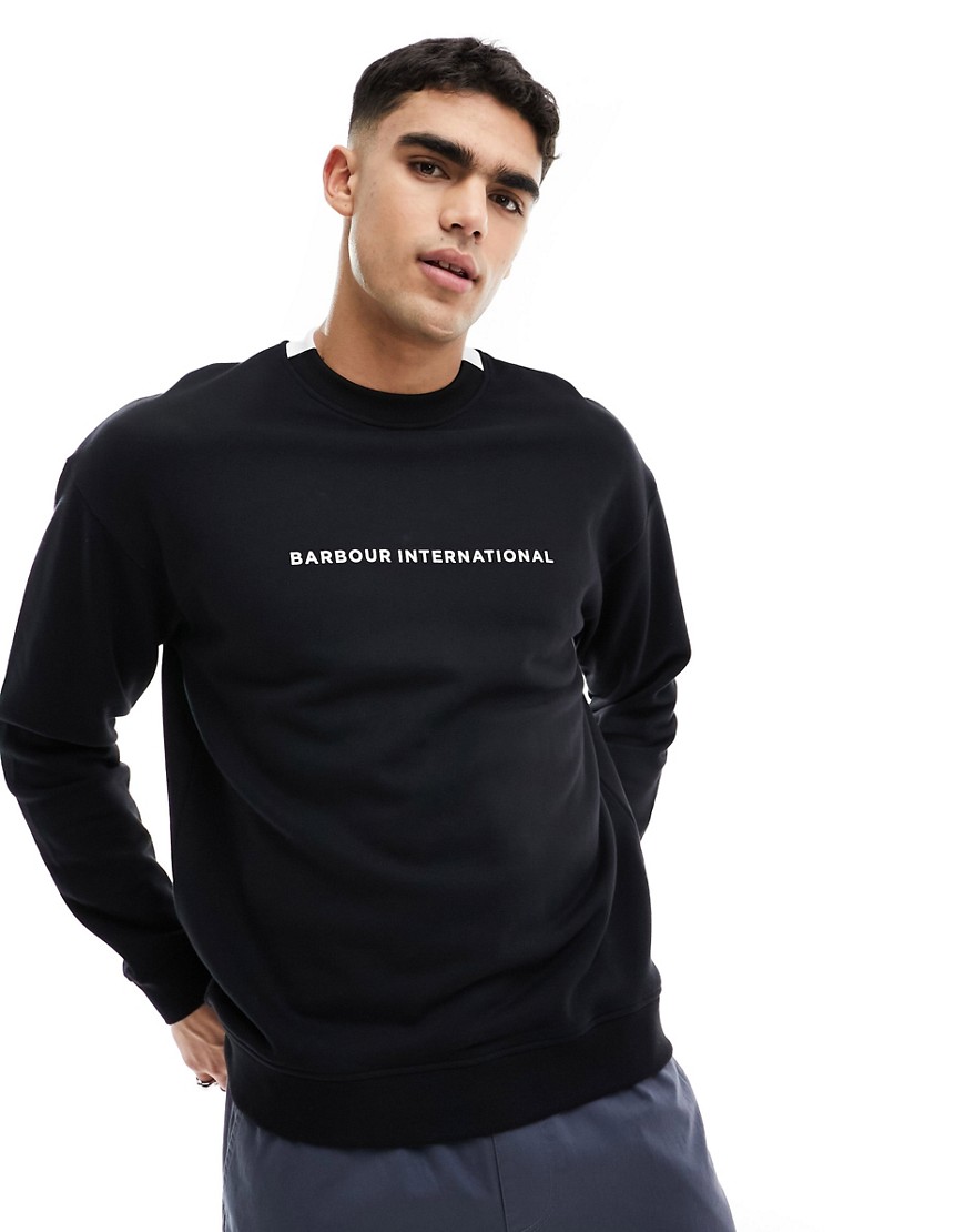 Barbour International Bates logo sweatshirt in black