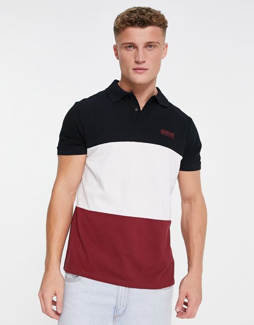 Barbour International - Beam - knitted polo color block nera