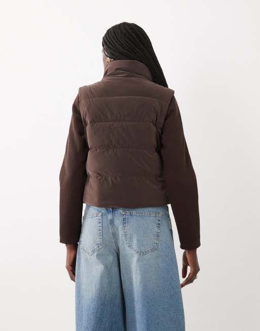 Barbour International Belaton quiltad sweatjacka i sammetimitation i tryffelbrun, 4 av 4