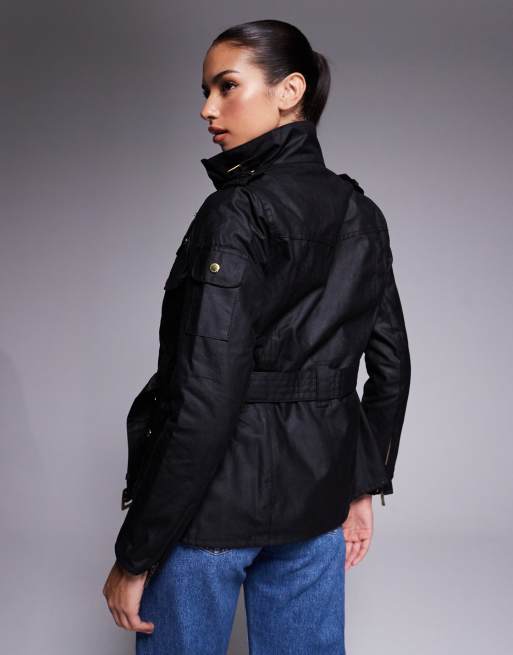 Barbour International belted jacket in black , 2 of 4