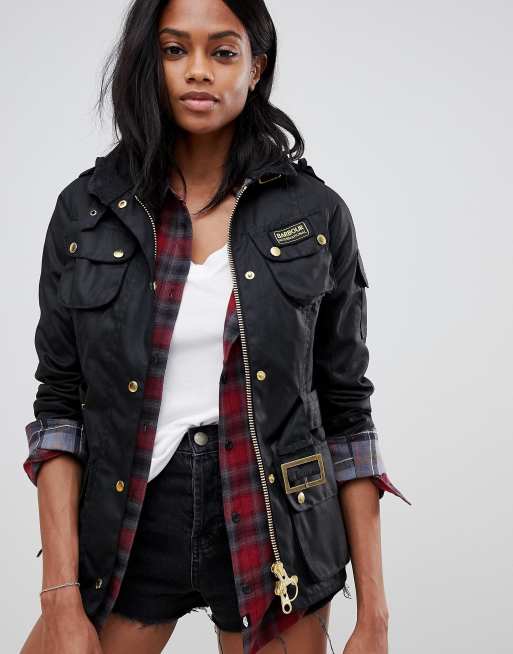 Barbour International belted wax jacket | ASOS