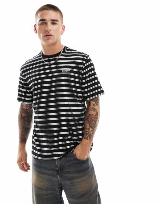 Barbour International - Bernie - T-shirt nera a righe