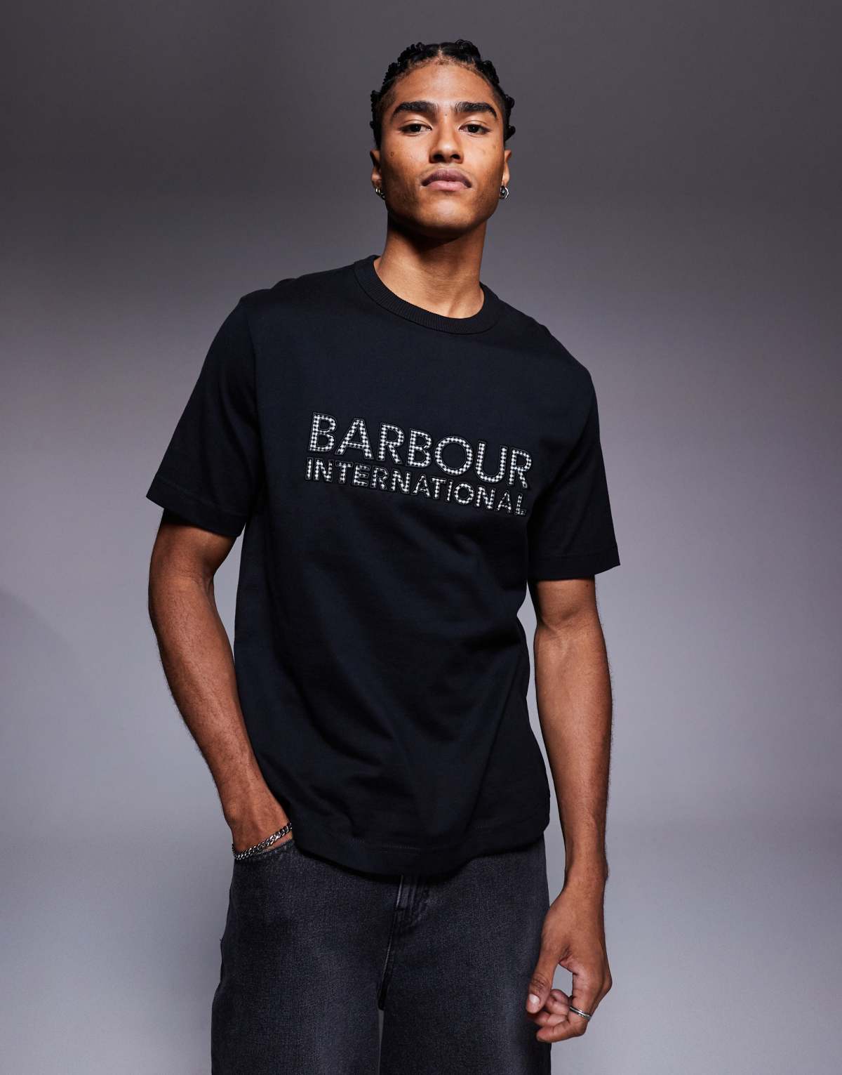 Barbour International bertie logo t-shirt in black