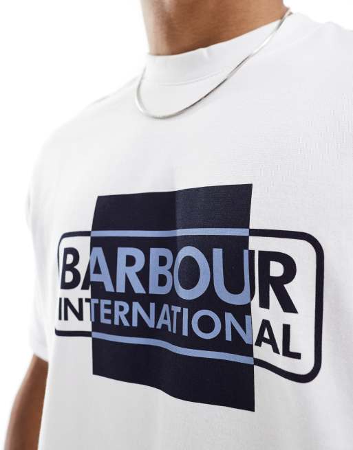 Barbour International – Biały T-shirt z nadrukiem, 4 z 4