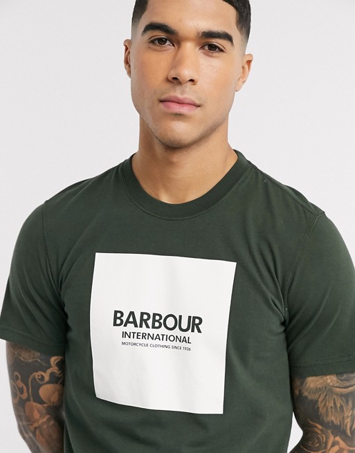 Barbour International block logo t-shirt in green