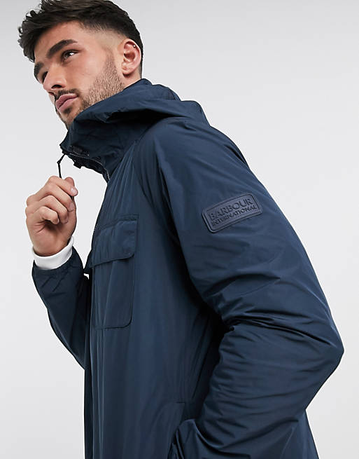 Barbour International Boldon hooded casual jacket in navy | ASOS
